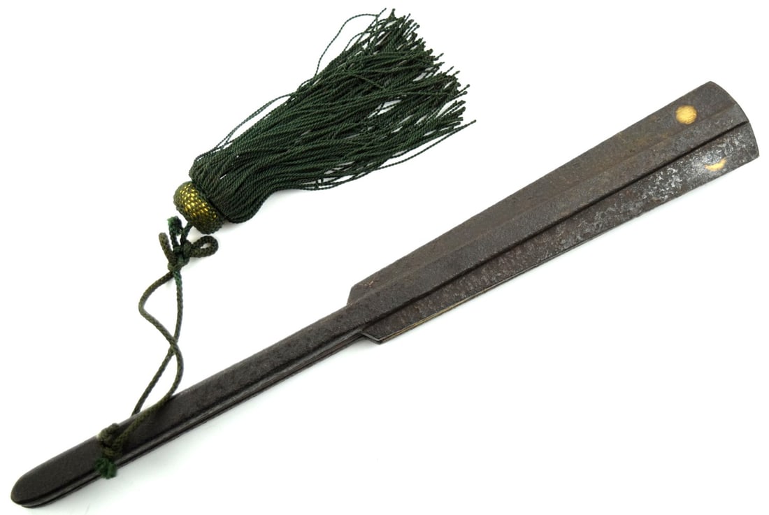 Antique Japanese Samurai Iron Hachiwari Mace, Sword & Helmet