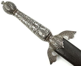19th Century Elaborately etched Spanish Toledo Kris Dagger