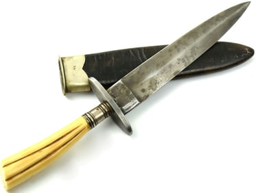 19th century British or US Gamblers Dagger with sheath