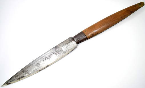 Large 19th Century Spanish Navajo Folding Knife: Large 19th Century Spanish Navajo Folding Knife. Total length: 20 7/8" when opened, Blade length : 9 3/4". Detailed condition reports are not included in this catalog. For additional information, incl