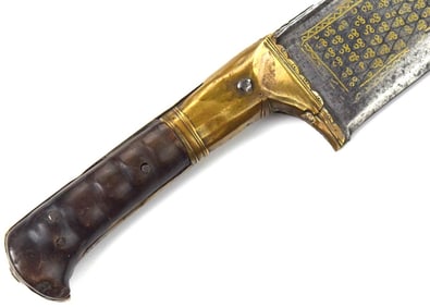 Better than Average 19th C. Islamic Afghani Afghanistan Warriors KHIBER Knife Sword with Gold Inlaid