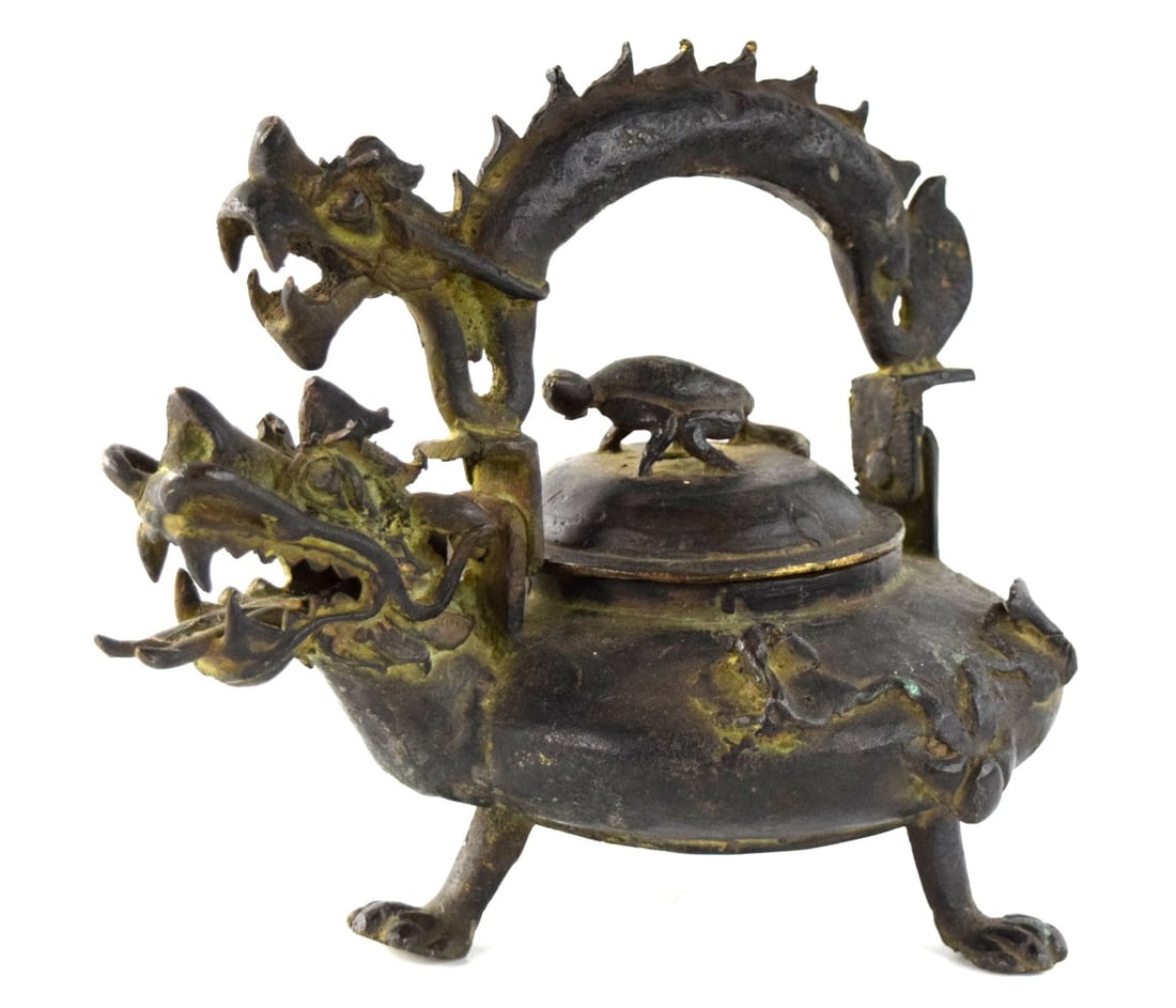 Interesting 19th Century Chinese Bronze Teapot ~ Dragon Design (1 of 12)