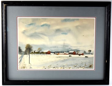American Merill A. Bailey 1946 Watercolor Painting