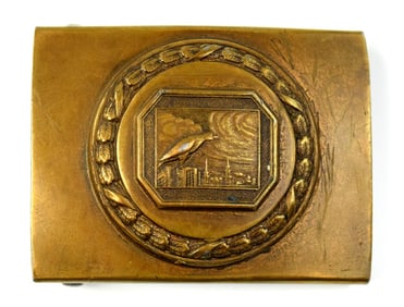 Rare German WWII Period Night Watchman Guild Belt Buckle ~ Marked