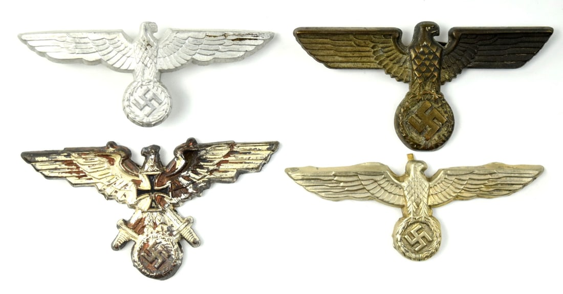 Lot of 4 German WWII Cap Eagles (1 of 2)