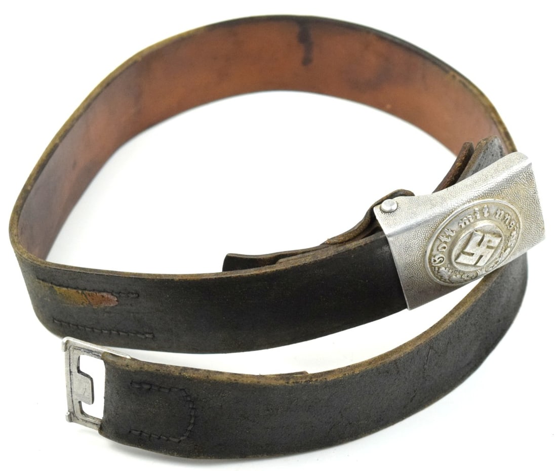 German WWII Police Aluminum Belt with buckle ~ Maker Marked (1 of 6)