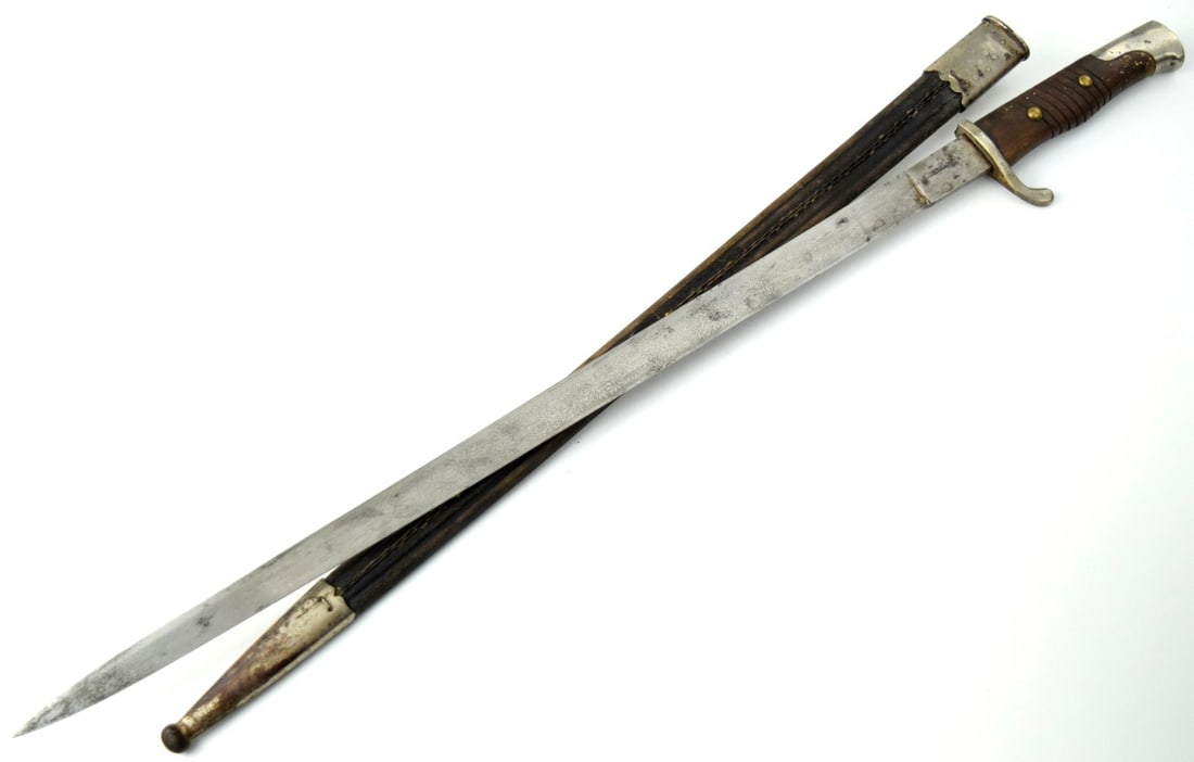 German WWI M1898 GEW Nickel Plated Parade Bayonet with Engraved Blade (1 of 19)