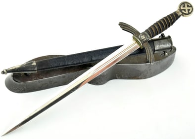 Very Nice Miniature Luftwaffe Officer Sword with prpeller shapedbase, desk set