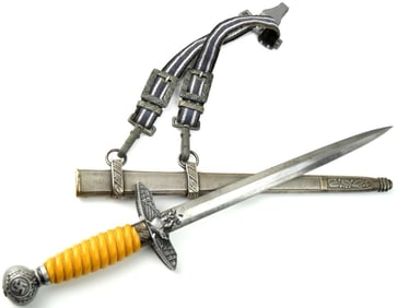 German WWII Luftwaffe 2nd class Officer Dagger with Hangers