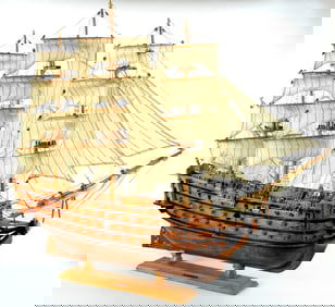 Large Vintage Victory 1805 Wooden Scale Ship Model