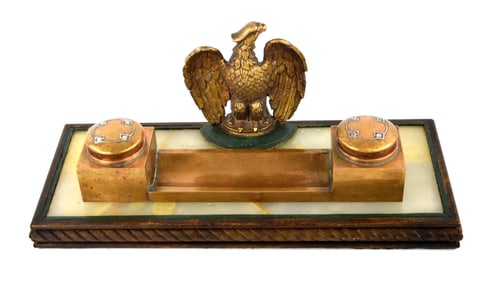 Antique Figural Eagle French Inkwell