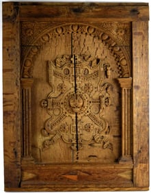 Amazing Antique Hand Carved Wood Panel