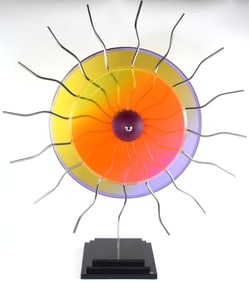 Shlomi Haziza Acrylic And Stainless Steel Modernist Sculpture