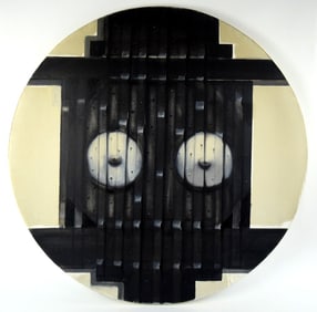 American Cuban Agustin Fernandez Untitled Rondelle Oil On Canvas Painting