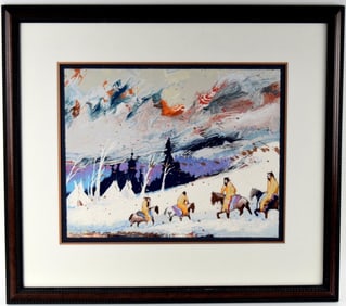 Earl Biss High Mountain Campground Serigraph 1988