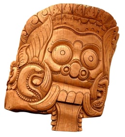 Indonesian Nyoman Cokot Tjokot Wood Carving Statue