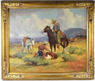 Attributed American Bill Anton Oil On Canvas Painting