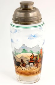 Vintage Hand Painted Cocktail Shaker