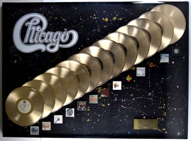 Rare 13 Chicago Gold Award Records 1987 Presentation Display