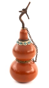 Antique Chinese 19th C. Gourd Wine Bottle