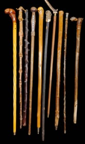 Collector Lot of 10 Various Antique Walking Cane Canes Sticks.