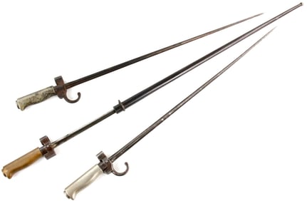Lot of 3 French 19th Century Lebel Bayonets