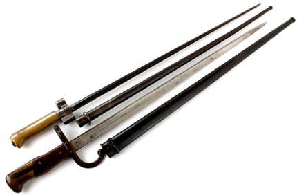 Lot of Two French 19th Century Military Bayonets