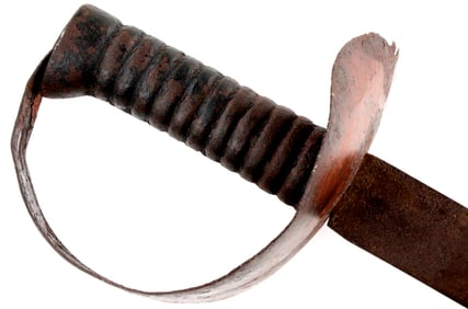 Antique English or American Iron Grip Navy Cutlass Naval Battle Sword, Revolution to War of 1812