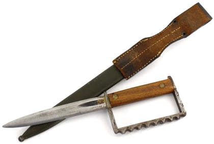 Unique WW II era American or German Marine Made Fighting Dagger Knife with Aluminum Breast Knuckle