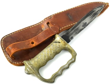 Rare Australian WW II Theater Made Fighting Breast Knuckle Guard Fighting Knife