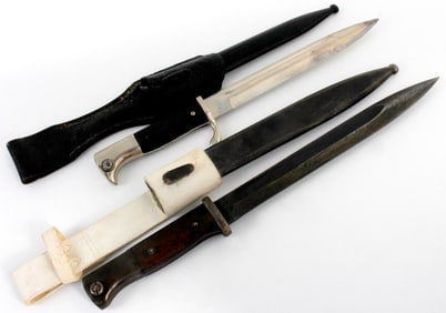 Lot of 2 German WW I - WW II Fighting Knife Dagger Bayonets. One by Carl Eickhorn.