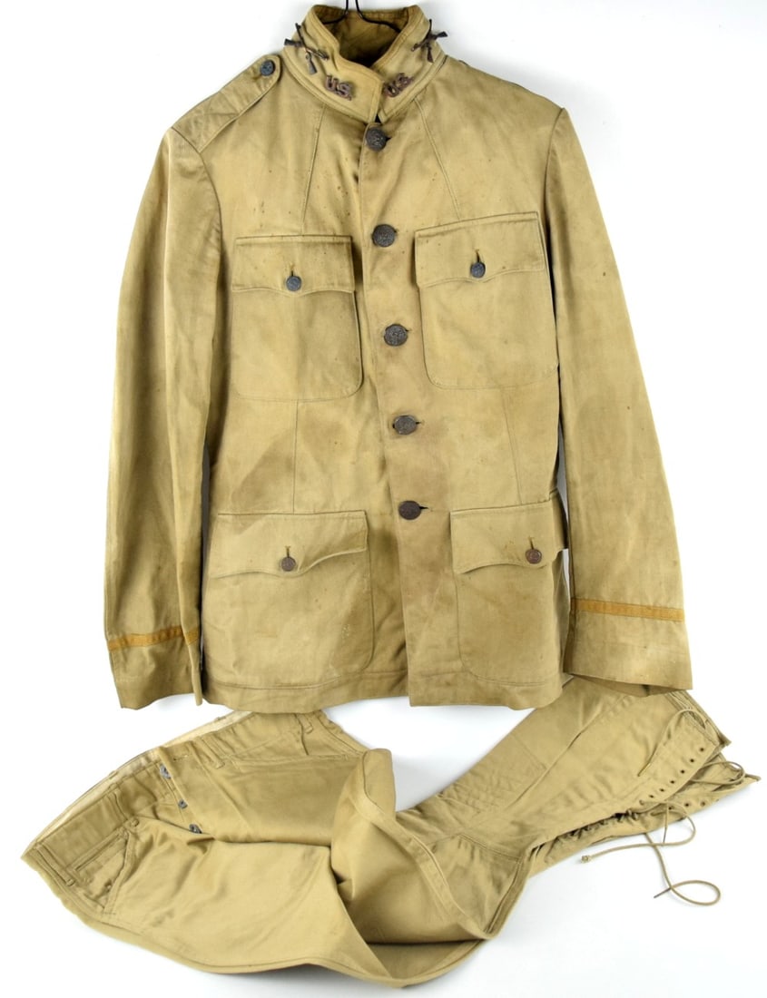 US WWI Army Doughboy Tan canvas Jacket and Pants (1 of 20)