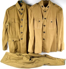 Lot of Two US WWI Military Uniform Jackets and pants