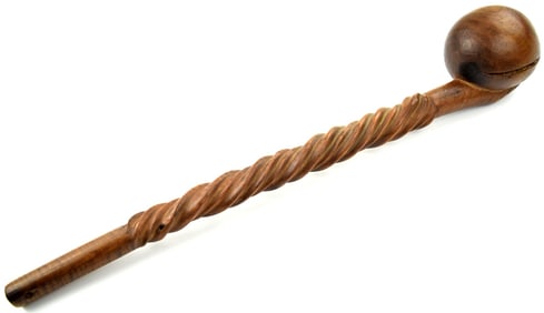 Nice Antique Native American Indian Carved Hardwood Fighting Club with Evidence of Combat. From