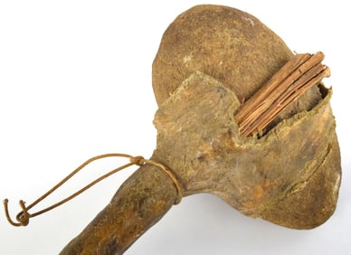 18th-19th Century Native American Plains Indian Stone War Club w ground stone head