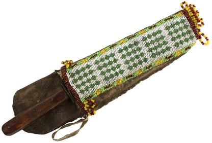 Good Antique 19th C. Native American Plains Indian Trade Dagger Knife with Strong Blade & Fine