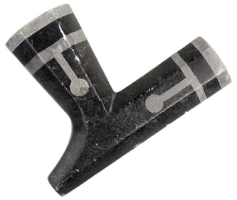 Antique Native American Indian Stone & Lead Tobacco Smoking Pipe Head.