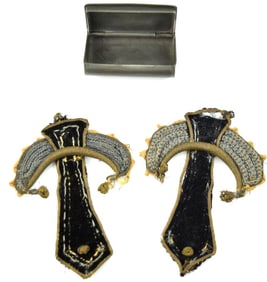 Rare Identified to Benjamin Green American Revolution era Military Officer's Shoulder Boards