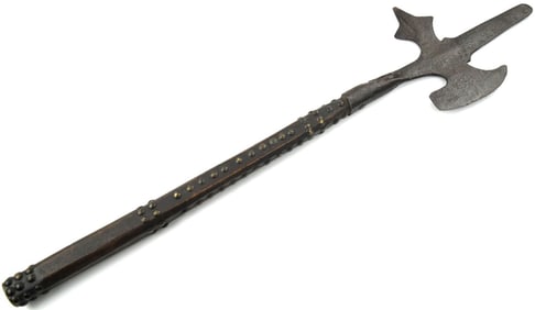 Rare 18th C. American Revolution or Earlier Spanish Colonial Halberd Polearm Altered to Native