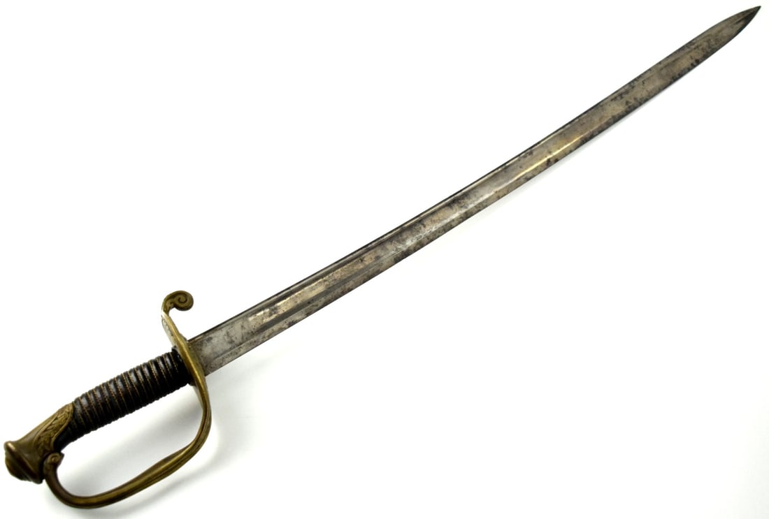 Antique 1848 French Foot Officer's Battle Sword, Inscribed & Dated Blade, Nice Hilt Details. (1 of 17)