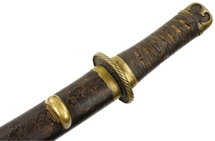 Very Nicely Mounted Japanese Samurai WAKIZASHI Sword Dagger, Silver Family Mon Menukies, Fine Fancy