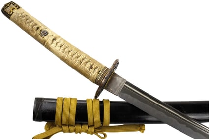 Beautiful Large Japanese Samurai TACHI Katana Sword, Gold Inlaid Mounts, Signed Tsuba, Powerful