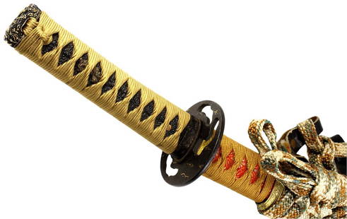 Signed BIZEN NO KUNI JU KIYOMITSU Koto era Japanese Samurai SHOBU ZUKURI WAKIZASHI Sword Dagger with: DEAR BIDDERS, TO VIEW MORE DETAILED CLOSE-UP IMAGES OF THE ITEM INCLUDING PHOTOS OF THE TANG AND SIGNATURES, PLEASE VISIT OUR SITE : Sofedesignauctions.com AND FIND THIS LOT IN THE CURRENT CATALOG. TH