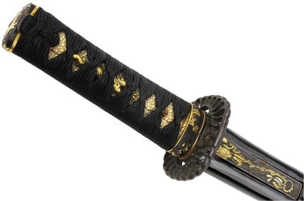 Very Good Japanese Samurai WAKIZASHI Sword with Mumei Shinto era Blade Showing Nice Hamon &
