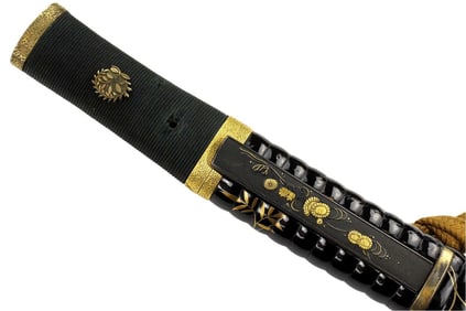 Set of Exceptionally Fine 19th C. KOSHIRAE for Japanese Samurai Long TANTO Dagger. Fantastic Lacquer