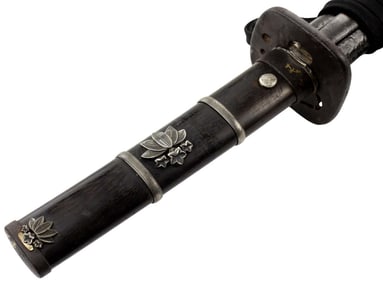 Superb Early Edo Kanbun Shinto Japanese Samurai Silver Mounted WAKIZASHI Sword, Fine Mumei Blade