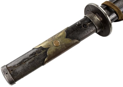 Muromachi Period Japanese Samurai UBU-WAKIZASHI Sword Signed HISAMITSU, Great Active Hamon, Signed