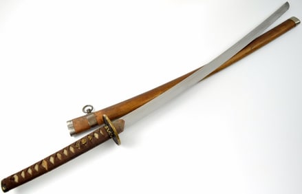 Antique Japanese Samurai Katana Sword ~ Signed Bishu Kozoji-ju Takeuchi Kanemasa saki