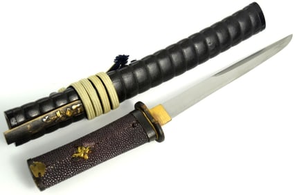 Nice Edo period Japanese Samurai TANTO Dagger, Mumei Koto or Shinto Blade with Good Hamon &