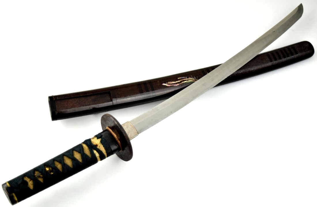 Edo period Japanese Samurai Wakizashi Sword, signed Shinano no Kami Hirokane (1 of 20)